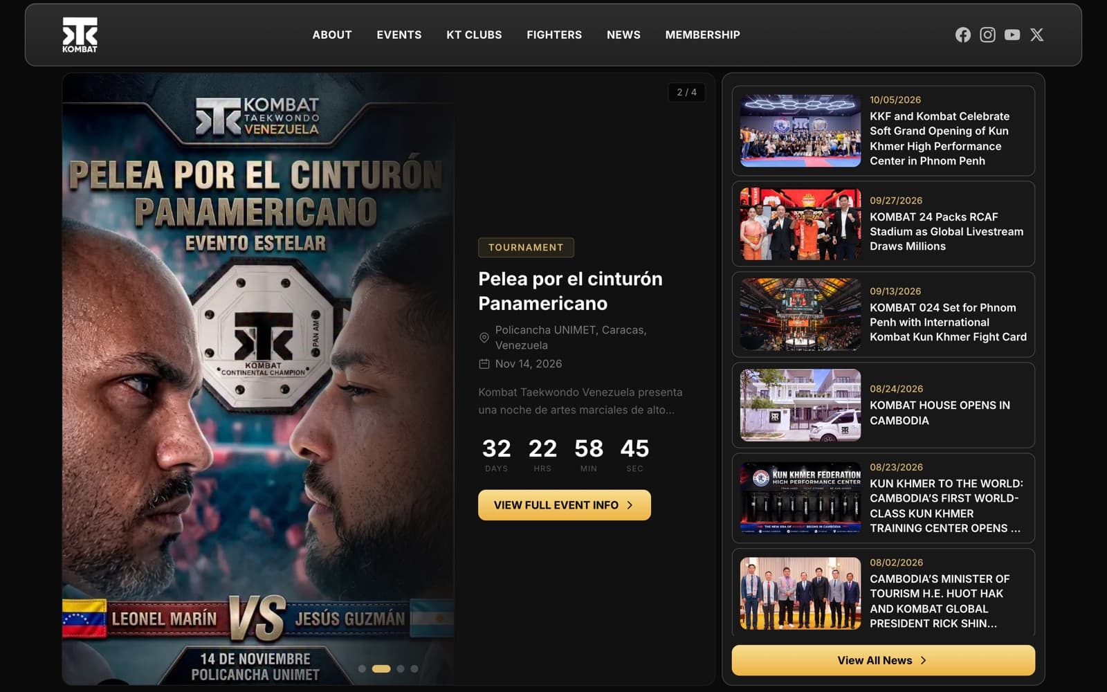Kombat Taekwondo USA homepage